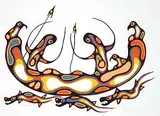 Goyce Kakegamic, My Nomad Ancestors #58/75, 1980, colour silkscreen on paper