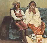 Susan Elizabeth King, Scotch Shortbread [From only the Strong Survive Series], 1981, oil on wood board