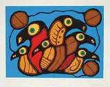 Norval Morrisseau, Community Development #52/68, colour silkscreen on paper