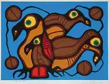 Norval Morrisseau, Images and Ravens #39/60, colour silkscreen on paper