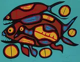 Norval Morrisseau, Jaws #46/54, 1988, colour silkscreen on paper