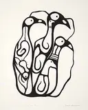 Norval Morrisseau, Just Be Bird Forms #128/136, silkscreen on paper