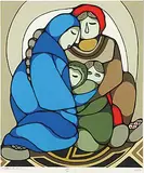 Daphne Odjig, Mother's Embrace #121/125, 1982, colour silkscreen on paper
