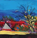 Jane Ash Poitras, Tree of Spirits, 1995, oil on wood panel