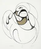 Daphne Odjig, Protection #89/125, 1981, colour silkscreen on paper