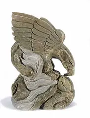 Garfield Thomas, Untitled - Hand with Turtle, Face and Eagle, light green stone carving