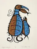 Saul Williams, Seagull Eating Fish #14/55, 1976, colour silkscreen on paper