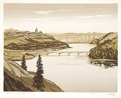 George Weber, Saskatchewan River, Edmonton #15/38, 1962, colour silkscreen on paper