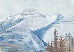 Ina D.D. Uhthoff, Snow Covered N.T. Scene, watercolour on paper