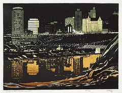 George Weber, Edmonton, Nocturne #3 #99/100, 1966, colour silkscreen on paper