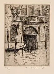 Caroline Armington, On The Grand Canal, Vence #90/100, 1912, etching on paper