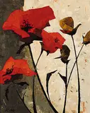 Constance Bachmann, Poppies in Morning Light, acrylic on canvas