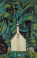 Emily Carr, Indian Church, colour silkscreen on board