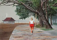 Andrew Donato, Morning Run, oil on paper board