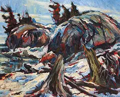 Donald Gordon Fraser, Marsh Winds at Buckhorn, oil on wood board