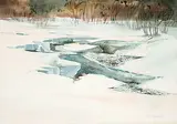 Sharon Christian Holmes, Spring Breakup, watercolour on paper