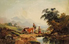 Joseph Horlor, Morning, July, Llyn, North Wales, oil on canvas
