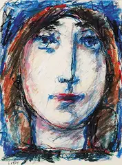 LeRoy Hackett Jensen, Untitled - Portrait of a Young Woman, pastel on paper