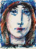 LeRoy Hackett Jensen, Untitled - Portrait of a Young Woman, pastel on paper