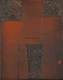Lee Kelly, Untitled - Abstract in Red, 1973, enamel on metal plate