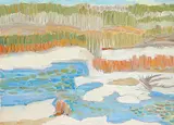 Mary Spice Kerr, River Ice and Willows, Spring 1973