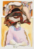Fausto Lecona, Untitled - Woman With A Lot On Her Mind, 1974, watercolour on paper