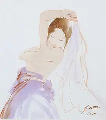 Jai Lu, Flamenco, watercolour on paper