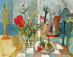 Jean-Claude Mayodon, Nature Morte aux Poires, oil on canvas