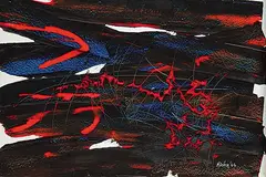 Guy Michon, Contre-Courant, 1966, oil on wood board