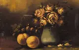 Tilly Moes, Untitled - Still Life with Roses and Fruit, oil on canvas