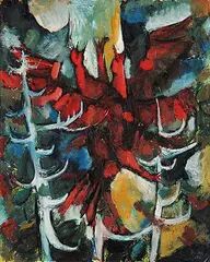 Harold Preston Patton, Untitled - Bird Dance, oil on wood board