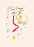 Untitled - Portrait 16.5.64.IV by Pablo Picasso, 1964, colour lithograph on paper, sold Nov 2012