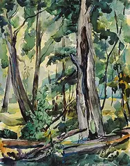 Untitled - In the Forest by Mary Schneider, 1970, watercolour on paper, sold Nov 2012