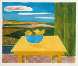 Balcony Yellow Table #6/50 by John Harold Thomas Snow, colour lithograph on paper, sold Nov 2012