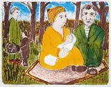 Outing #4/25 by John Harold Thomas Snow, colour lithograph on paper, sold Nov 2012