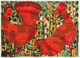Red Birds #5/50 by John Harold Thomas Snow, colour lithograph on paper, sold Nov 2012