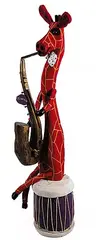 Don Thompson, Untitled - Clinton Plays his Sax, acrylic on wood sculpture