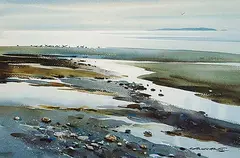 Brian Travers-Smith, Flock of Geese, watercolour on paper