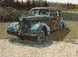 Alan Wylie, Untitled - Vintage Blue, oil on board