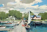 George Lorne Holland Bouchard, Study for Royal St. Lawrence, Yacht Club, oil on canvas