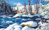 Horace Champagne, First Heavy Snow in the Park, Riviere Montmorency, Pk. Laurentides Que.
