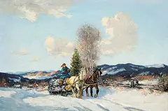 Frederick Simpson Coburn, Sunny Winter Day, 1944, oil on canvas