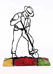 Victor Cicansky, Garden Boogie Woogie #3/20, 2000, laser cut steel and ceramic sculpture