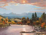 Duncan MacKinnon Crockford, Sunset Along the Highwood River, West of Longview, Alberta