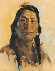 Nicholas Raphael de Grandmaison, Untitled - Young Warrior, pastel on sandpaper
