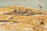 Ranch near Cochrane by Illingworth Kerr, 1967, watercolour on paper, sold Nov 2012