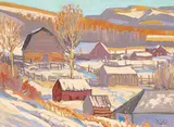 Old Ranch at Millarville, Looking East by Illingworth Kerr, 1979, oil on canvas board, sold Nov 2012