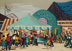Janet Mitchell, Carnival of Colour, oil on paper board