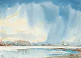 Untitled - Rain Burst by Margaret Shelton, 1974, watercolour on paper, sold Nov 2012