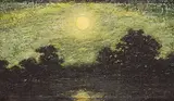 Ralph Albert Blakelock, Untitled - Moonlight, oil on wood panel